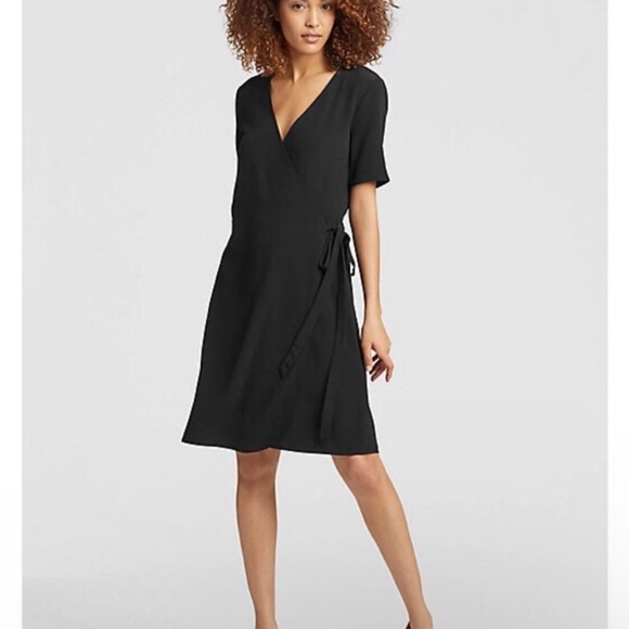 Eileen Fisher Womens Tencel Wrap Career Dress Size 14 Knee Length EUC - Picture 3 of 12